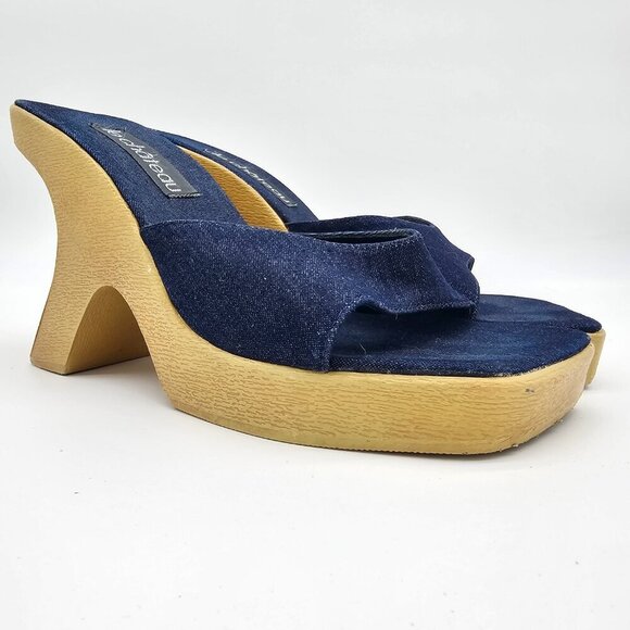 Le Chateau Women's Platform Chunky Heel Jean Slip On, Size 6 - Picture 13 of 14